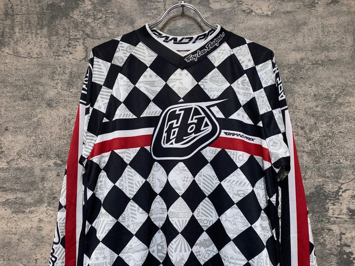 JV400 トロイリーデザイン Troy Lee Design 長袖ジャージ 黒白 S 汚れ