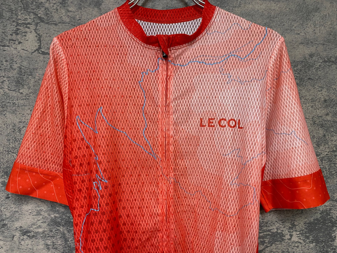 KC388 ルコル LE COL 半袖 サイクルジャージ オレンジ M メッシュ ※ほつれ