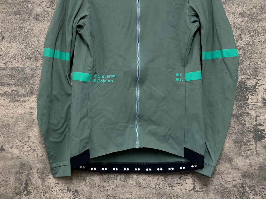 JV331 ユニバーサルカラーズ universal colors Mono long sleeve jersey 長袖サイクルジャージ 緑 MENS S 裏起毛