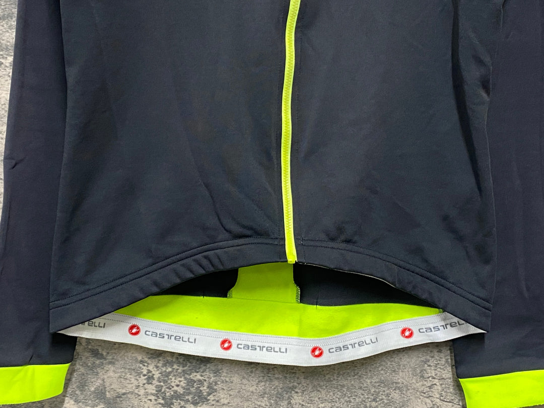 JW466 カステリ CASTELLI 長袖 サイクルジャージ 黒黄 L 裏起毛
