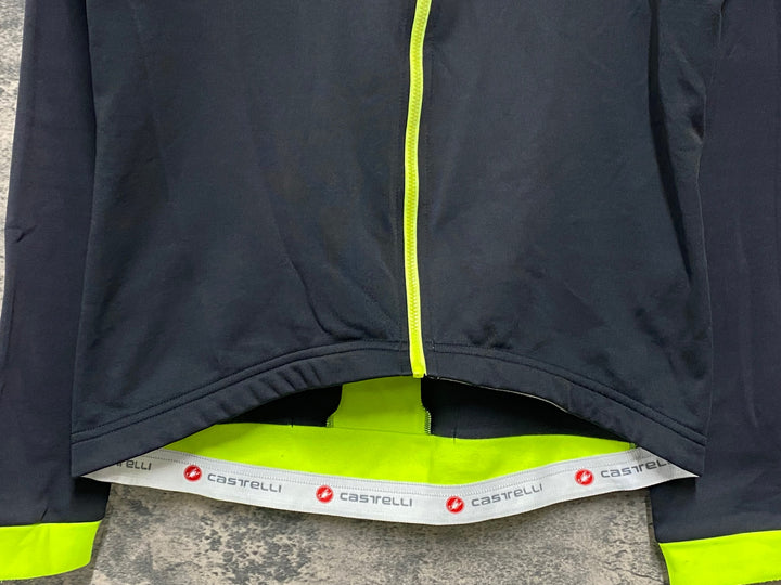 JW466 カステリ CASTELLI 長袖 サイクルジャージ 黒黄 L 裏起毛