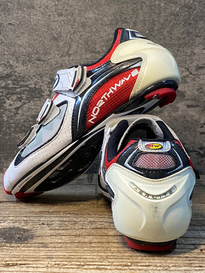 JR511 ノースウェーブ NORTHWAVE AERLITE 3 shoes ビンディングシューズ 黒赤白 EU39
