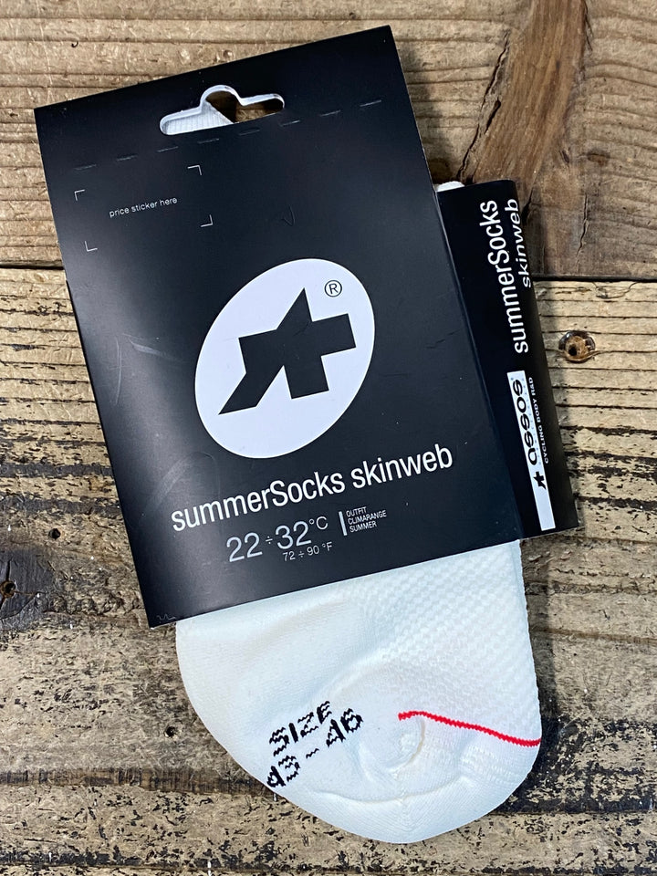 JQ201 アソス assos summerSocks skinweb サイクルソックス 白 2
