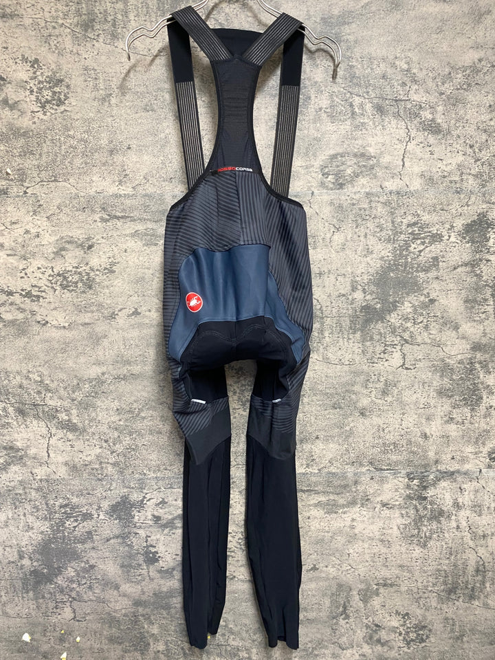 KE154 カステリ CASTELLI ロッソコルサ ROSSO CORSA RAIN OR SHINE ビブタイツ 黒 XL 裏起毛