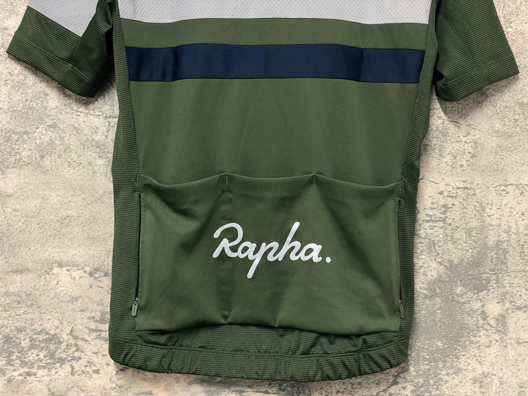 KK260 ラファ Rapha BREVET LIGHTWEIGHT JERSEY 半袖 サイクルジャージ 緑 M ※タグカット