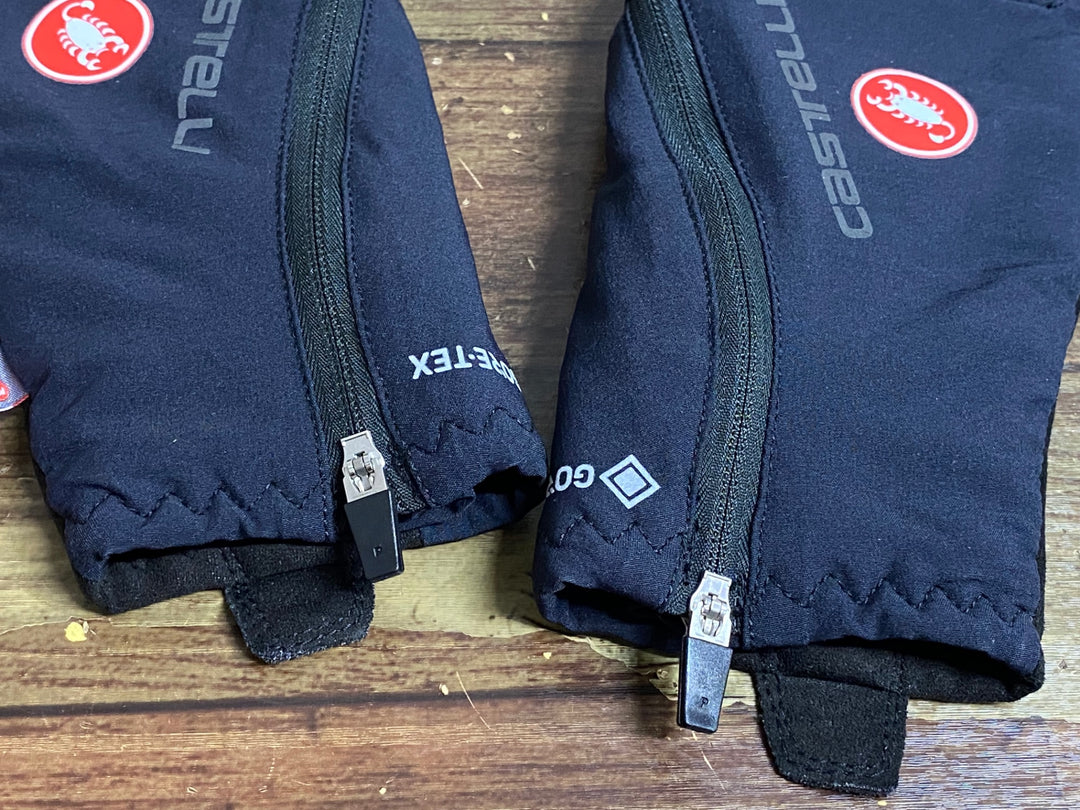 JK208 カステリ CASTELLI ROSSOCORSA perfetto 長指 グローブ 黒 S 裏起毛 GORE-TEX INFINIUM ※タグカット