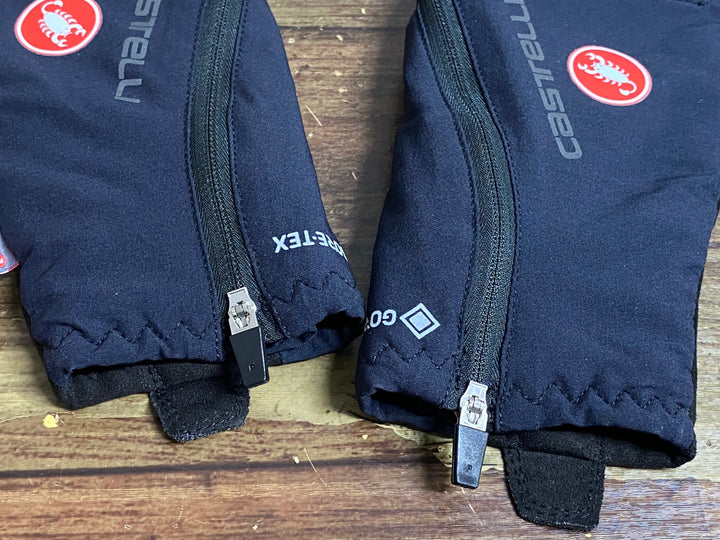 JK208 カステリ CASTELLI ROSSOCORSA perfetto 長指 グローブ 黒 S 裏起毛 GORE-TEX INFINIUM ※タグカット