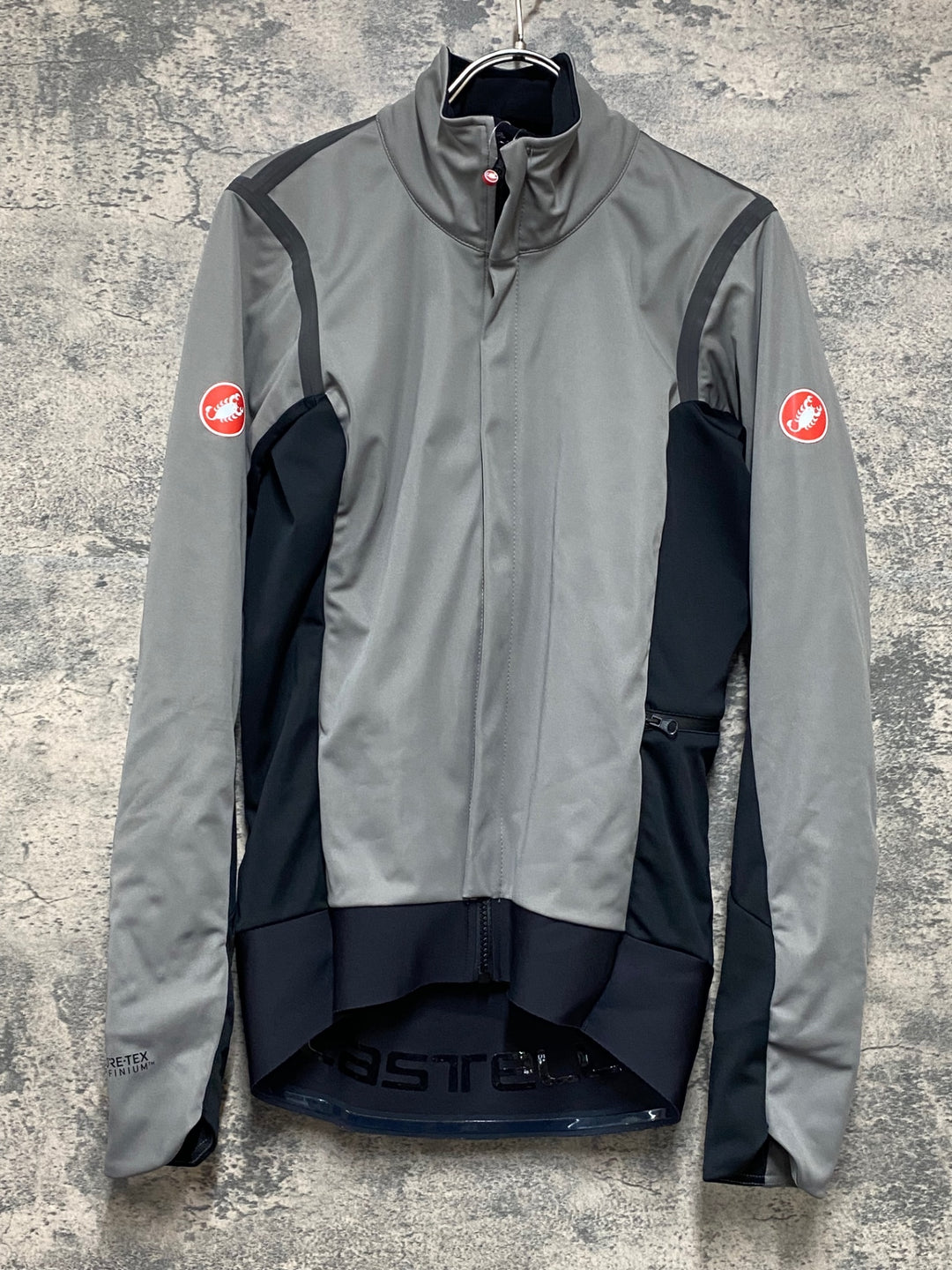 JS953 カステリ CASTELLI ALPHA ROS 2 JACKET ROSSOCORSA 長袖 サイクルジャケット グレー 黒 S 裏起毛