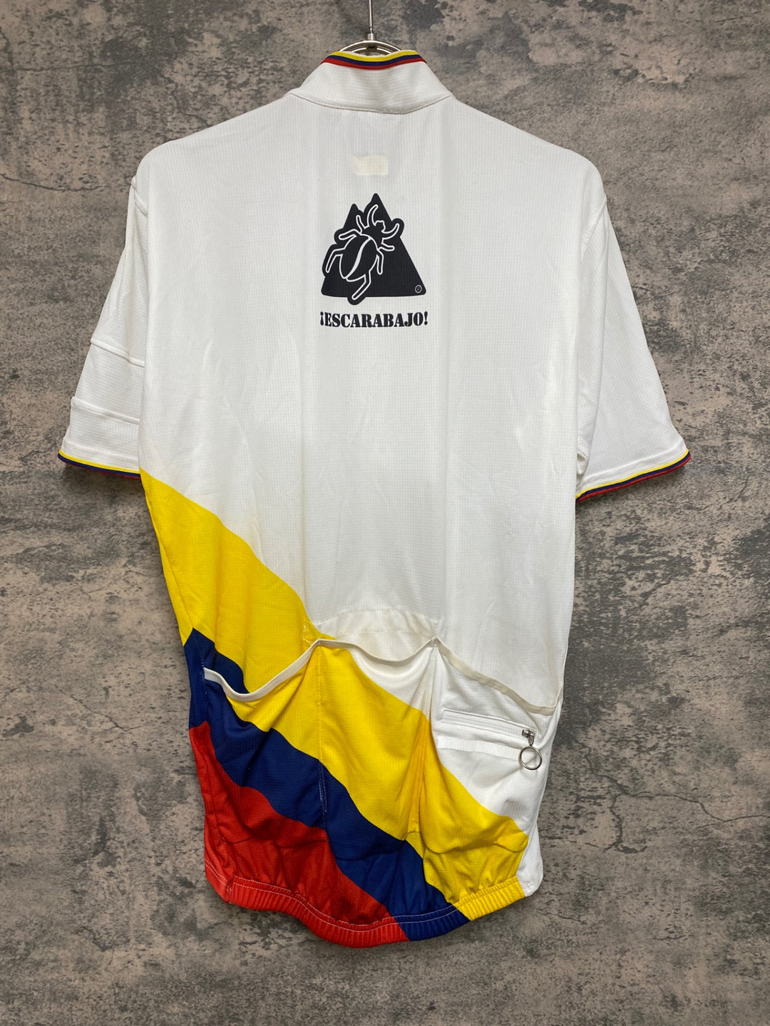 JN508 ラファ Rapha COLOMBIAN SUPER LIGHTWEIGHT JERSEY 半袖 サイクルジャージ 白 L ※擦れ,ほつれ