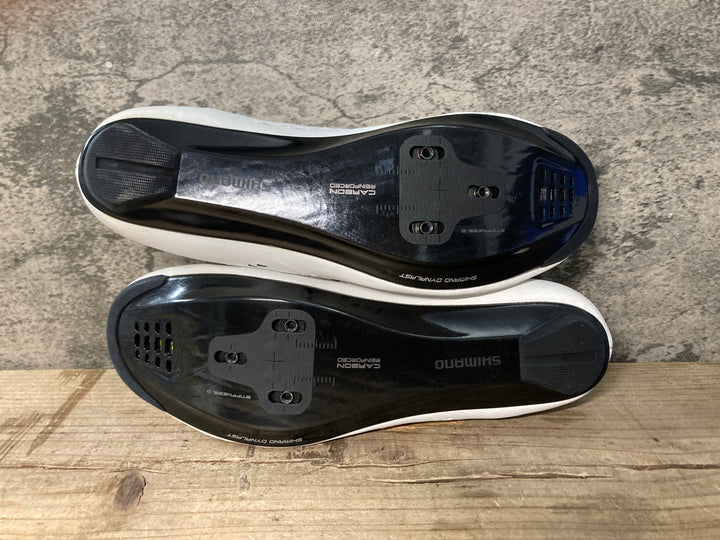 JV657 シマノ SHIMANO RP5 SH-PR501-S W ビンディングシューズ 白 EU43 ※汚れ