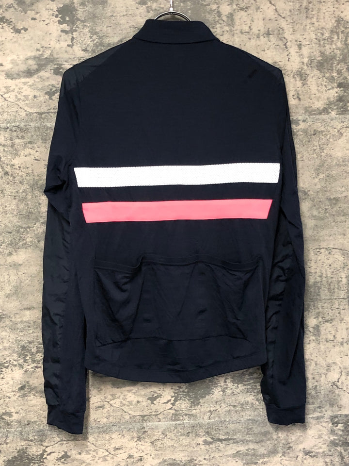 JF776 ラファ Rapha BREVET LONG SLEEVE WINDBLOCK JERSEY 長袖 サイクルジャージ 紺 S