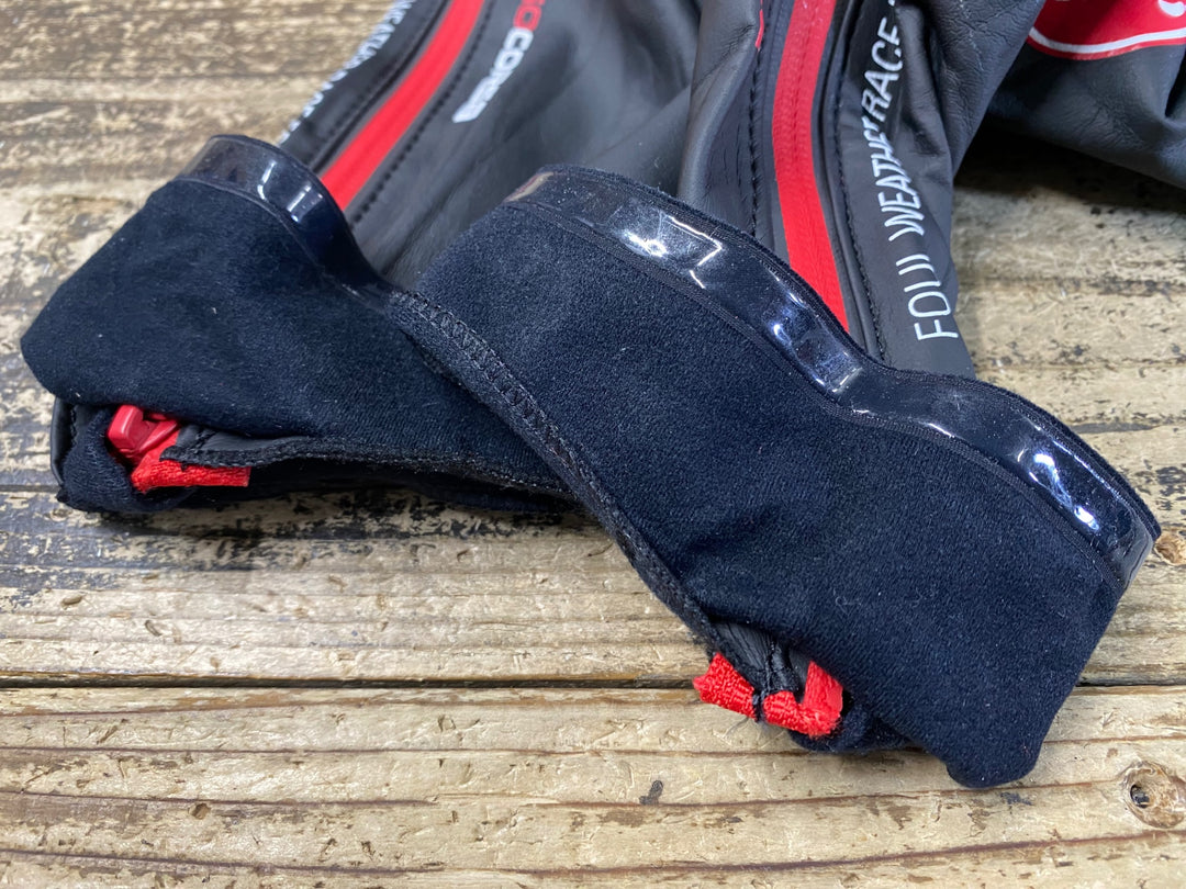 JT063 カステリ CASTELLI ROSSO CORSA シューズカバー 黒 L 裏起毛 汚れ