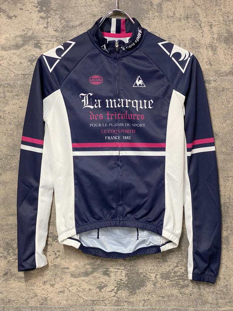 JT496 ルコックスポルティフ le coq sportif 長袖 サイクルジャージ 紺