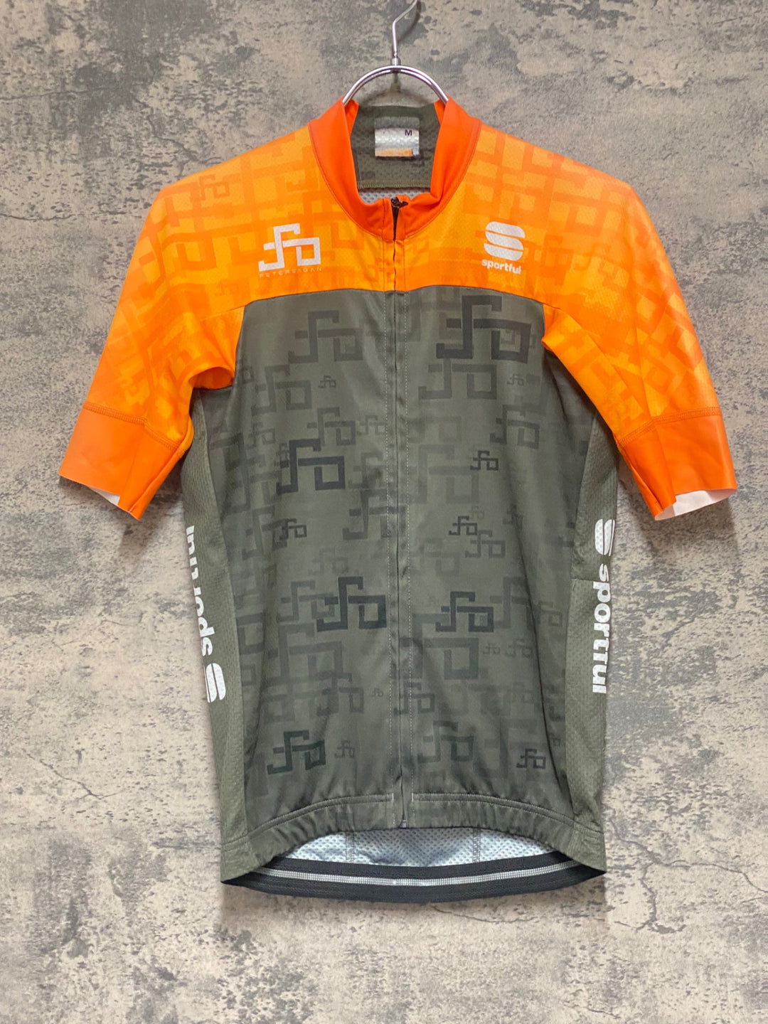 KM615 スポーツフル sportful 半袖 サイクルジャージ オリーブ オレンジ M sagan