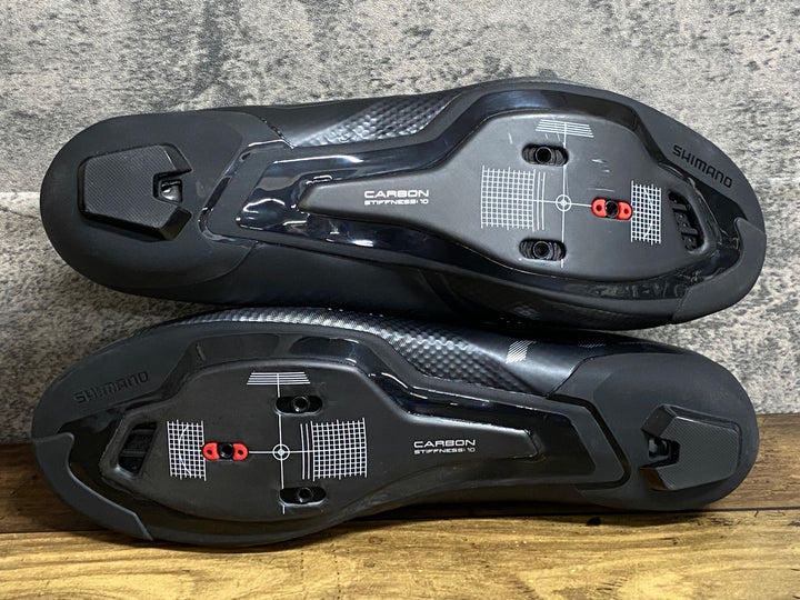 JW277 シマノ SHIMANO RC7 SH-RC702M ビンディングシューズ 黒 シルバー EU44 SPD-SL WIDE