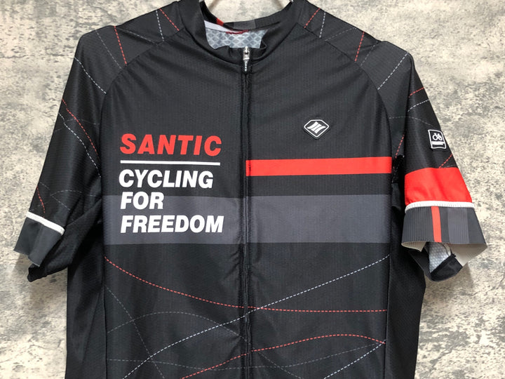 KD677 サンティック SANTIC 半袖 サイクルジャージ 黒 サイズ不明 ※タグカット