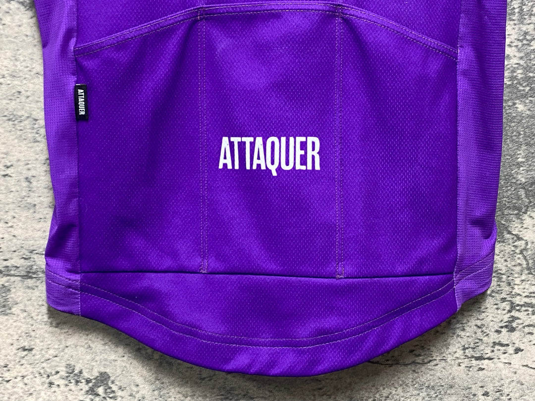 KI526 アタッカー ATTAQUER ALL DAY 半袖 サイクルジャージ 紫 XS ※スレあり