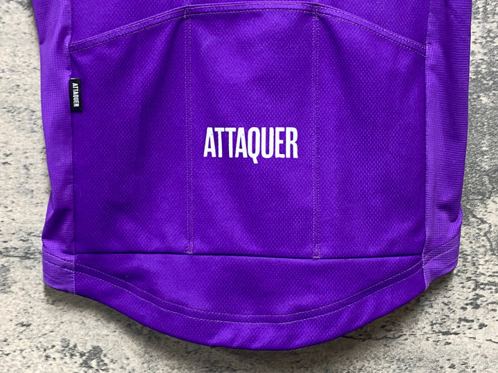 KI526 アタッカー ATTAQUER ALL DAY 半袖 サイクルジャージ 紫 XS ※スレあり
