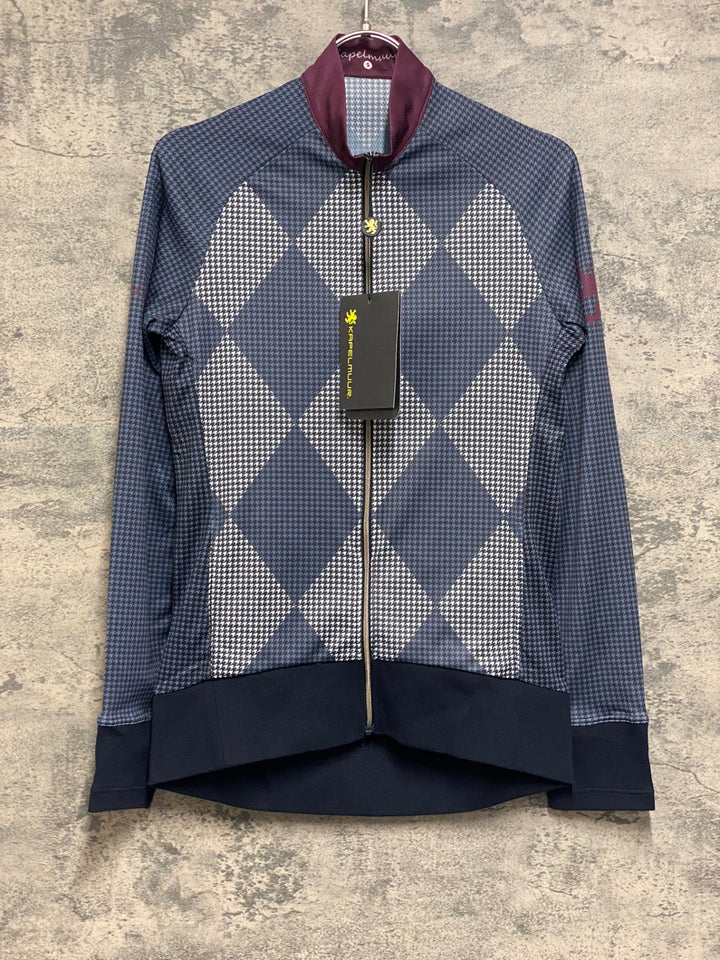 JO542 カペルミュール KAPELMUUR 長袖 サイクルジャージ 紺 白 千鳥 S 未使用