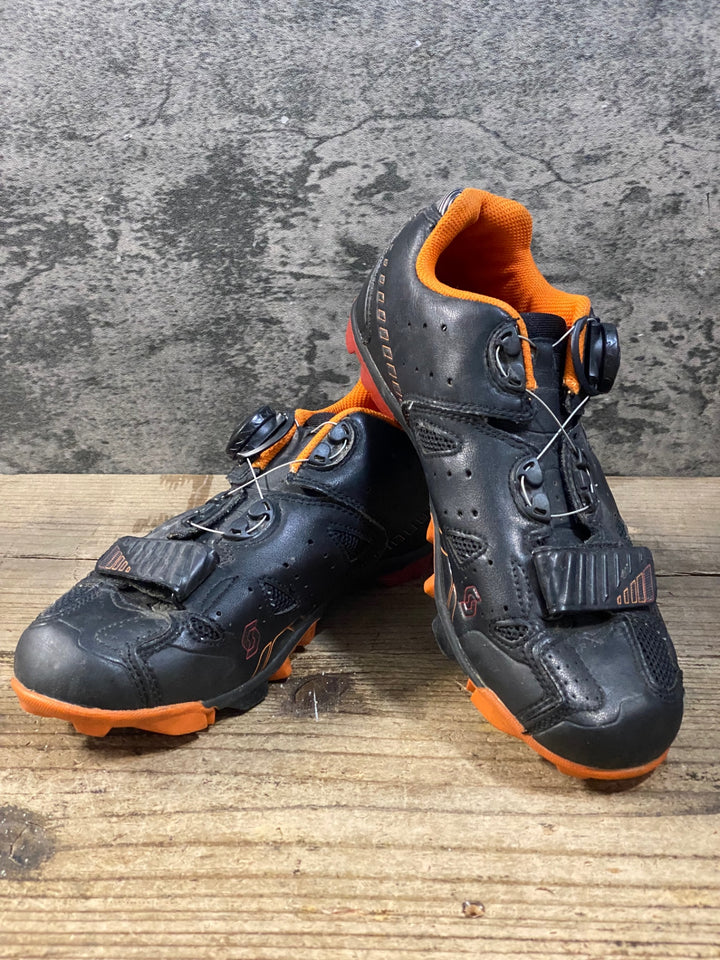 JT209 スコット SCOTT ELITE BOA ビンディングシューズ 黒 2穴 オレンジ EU40