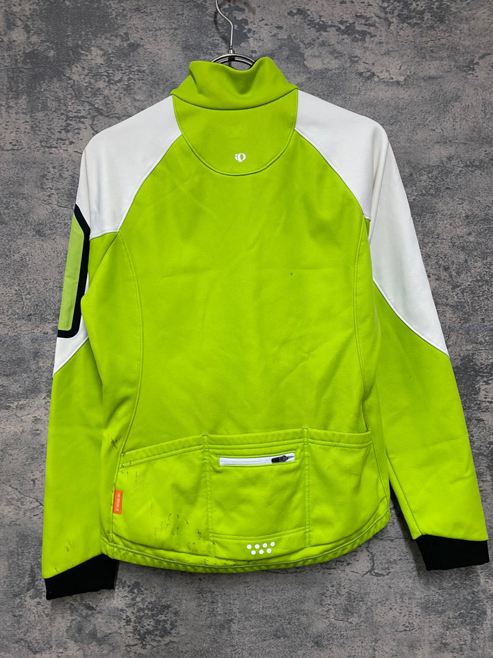 JM279 パールイズミ PEARL iZUMi 長袖 サイクルジャケット 白 黄緑 L 裏起毛