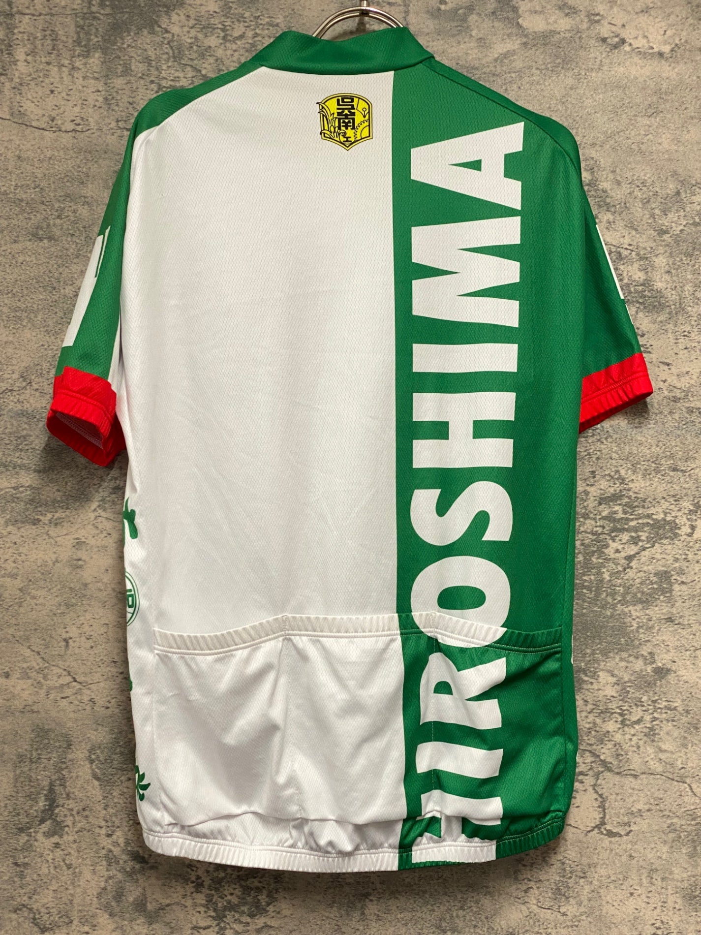JY998 ウェイブワン WAVE ONE 半袖 サイクルジャージ 緑 白 XL 弱虫