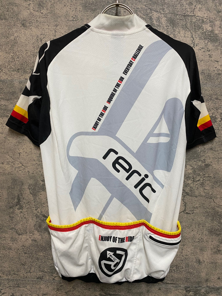 JR987 レリック reric 半袖 サイクルジャージ 白 黒 XL