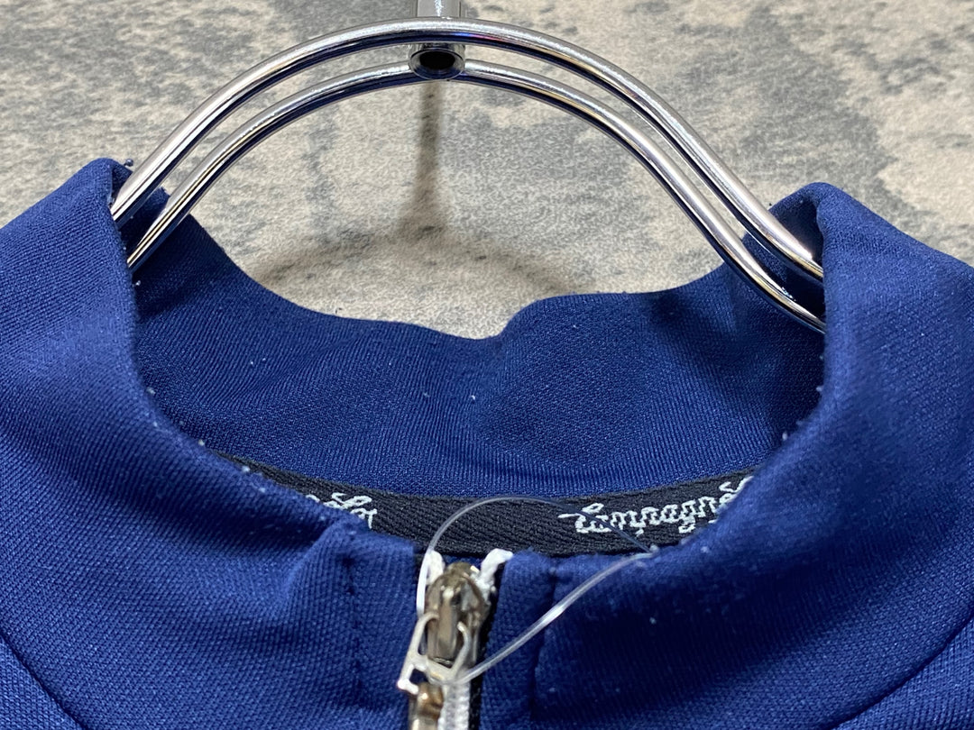 KE530 カンパニョーロ Campagnolo ハーフジップ 長袖 サイクルジャージ 紺 M 裏起毛