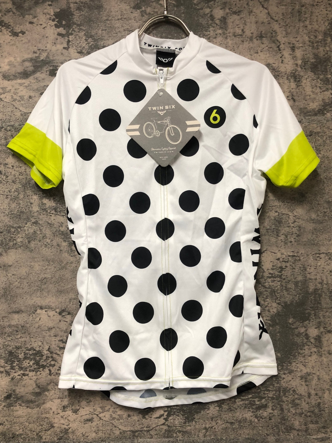 IW598 ツインシックス TWIN SIX 半袖 サイクルジャージ 水玉 白黒 women's Ｍ