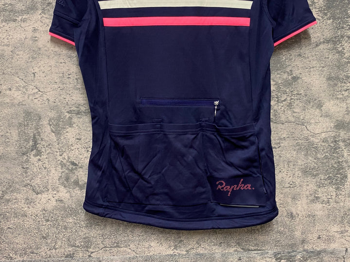JY132 ラファ Rapha WOMEN'S SHORT SLEEVE BREVET JERSEY 半袖 サイクルジャージ レディース 紺 S