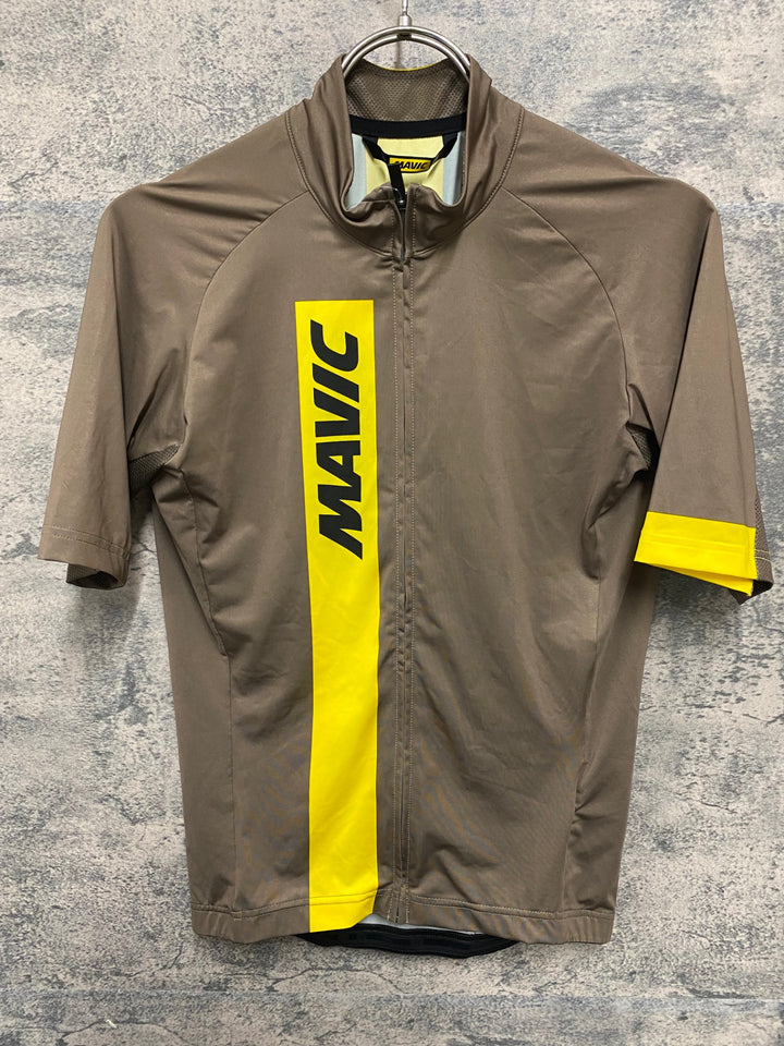 KB189 マヴィック MAVIC COSMIC GRAPHIC CANTEEN 半袖 サイクルジャージ S 茶 ポケット部ほつれ