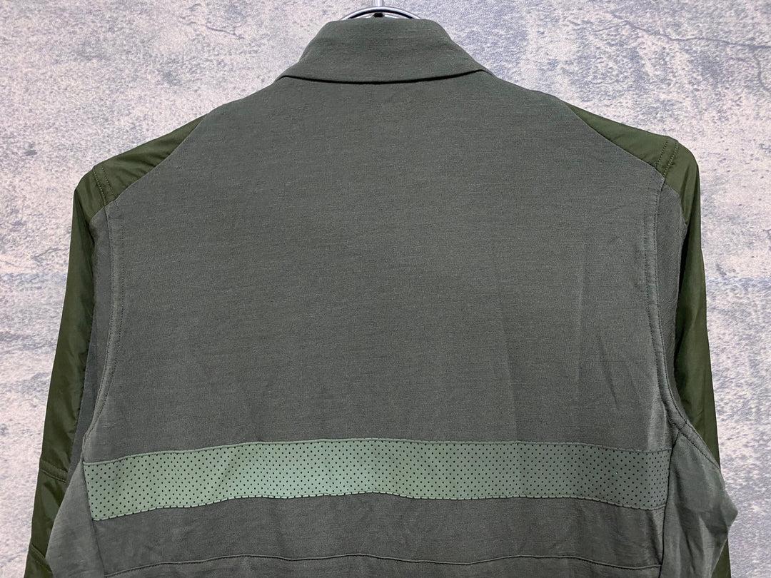 JQ364 ラファ Rapha LONG SLEEVE BREVET WINDBLOCK JERSEY 長袖 サイクルジャージ 緑 S