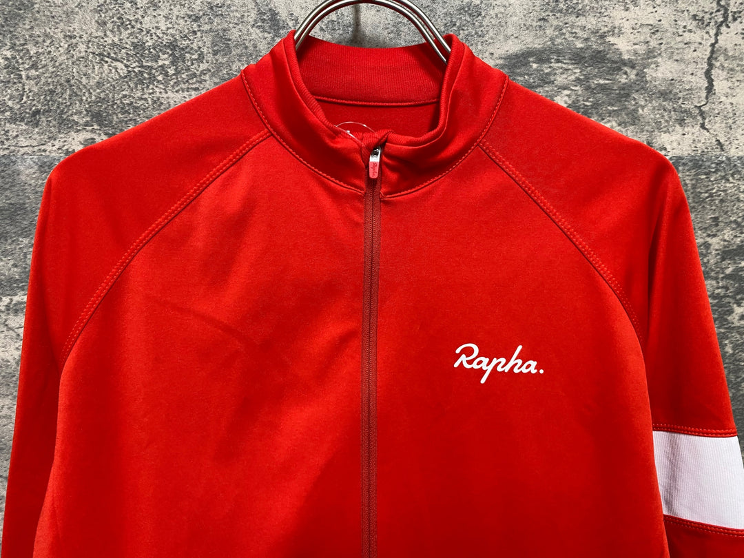 KB869 ラファ Rapha CORE LONG SLEEVE JERSEY 長袖 サイクルジャージ 赤 S 裏起毛
