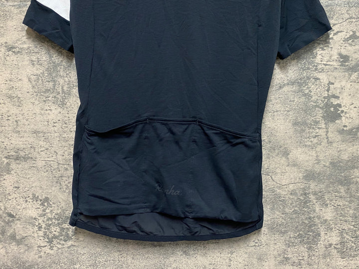 KF472 ラファ Rapha WOMEN'S FLYWEIGHT JERSEY 半袖 サイクルジャージ 濃紺 レディース S