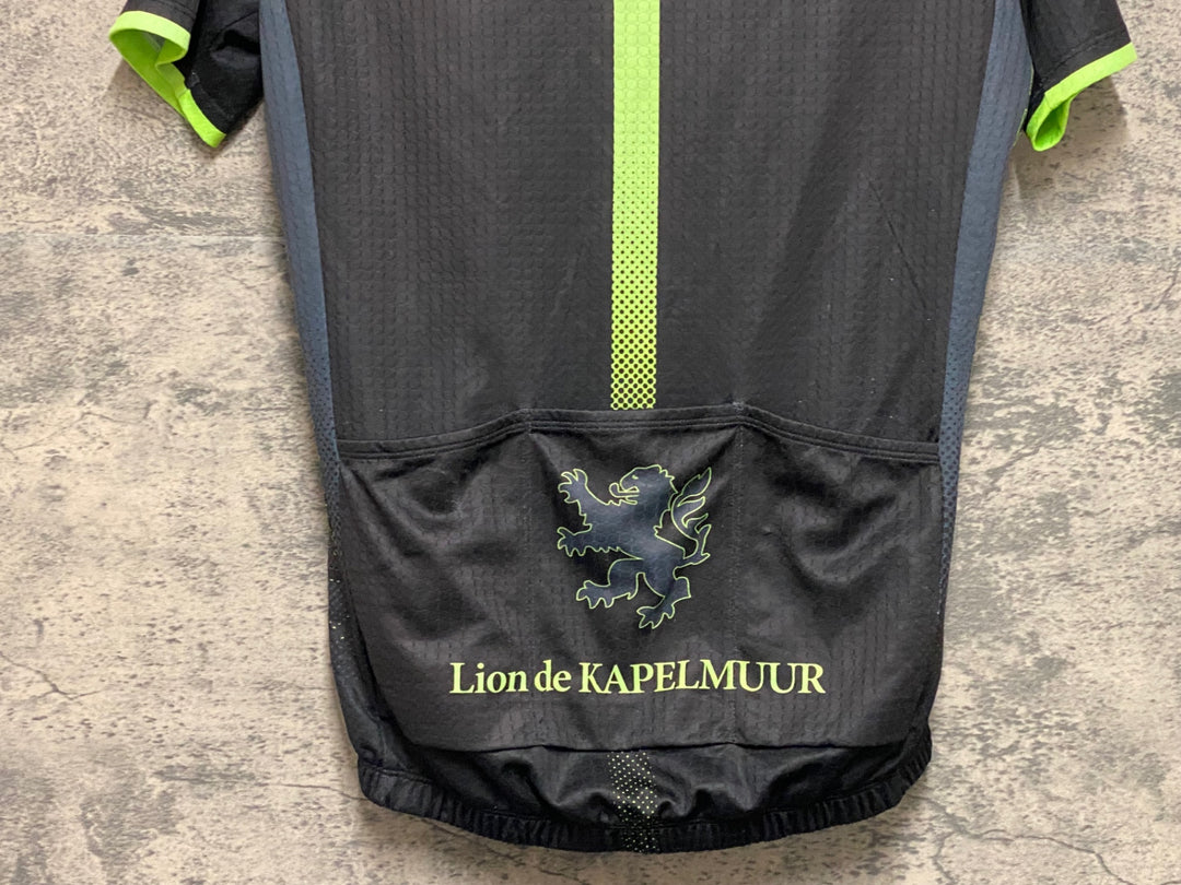 KF231 リオンドカペルミュール Lion de KAPELMUUR 半袖 サイクルジャージ 黒 緑 S