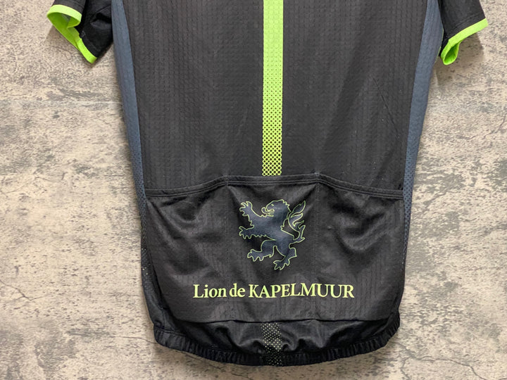 KF231 リオンドカペルミュール Lion de KAPELMUUR 半袖 サイクルジャージ 黒 緑 S