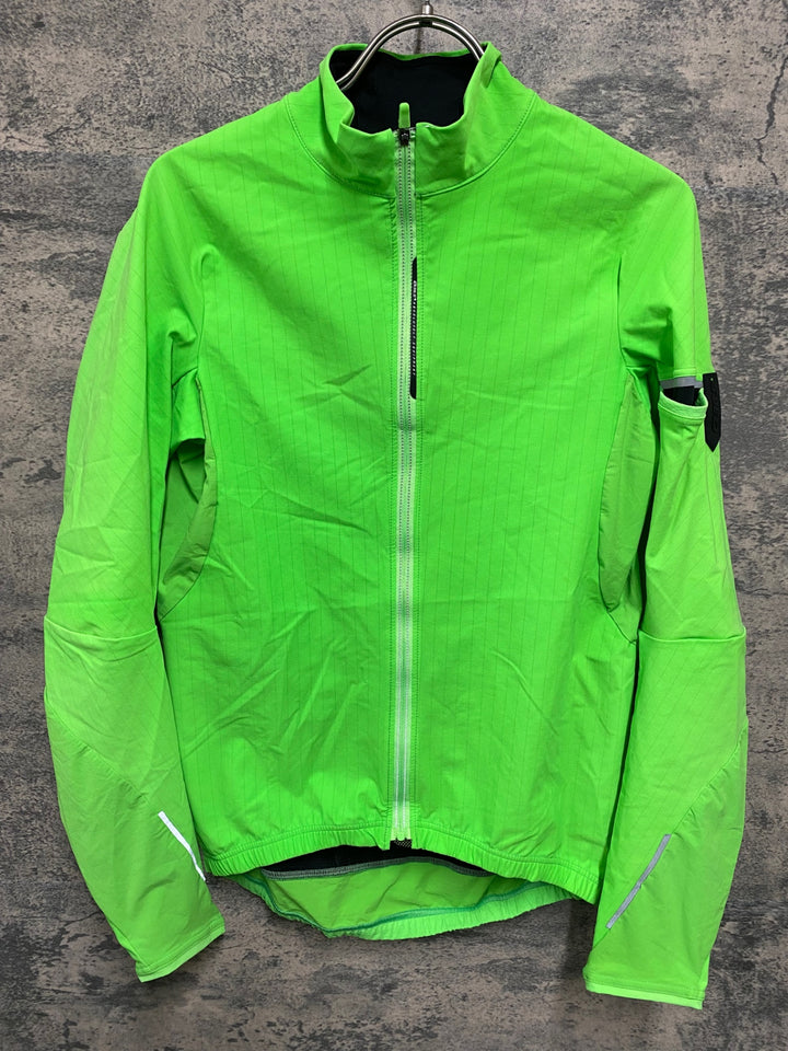 KB876 Q36.5 長袖 サイクルジャケット 黄緑 M 裏起毛
