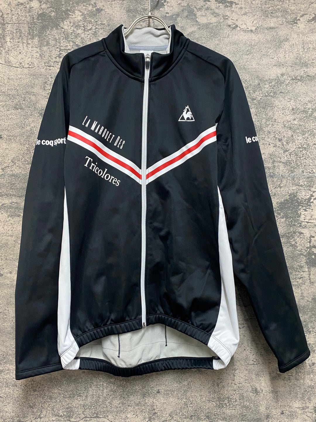JN798 ルコック le coq sportif 長袖サイクルジャケット 白黒 O 裏起毛