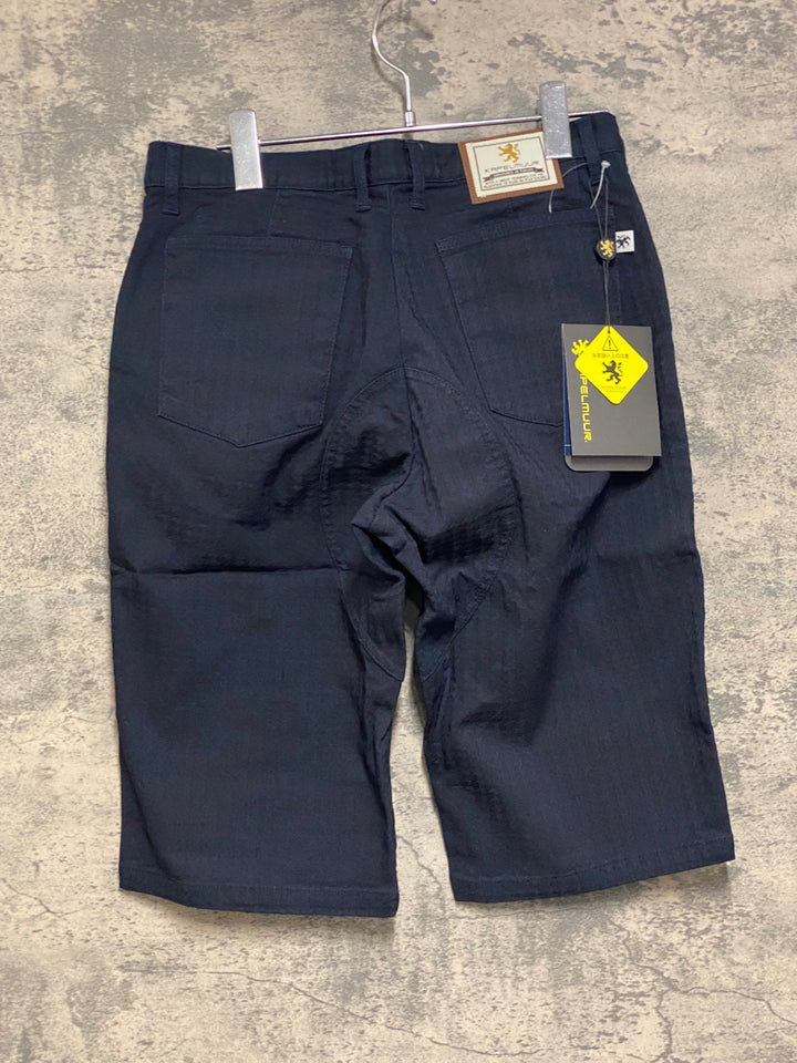 JO529 カペルミュール KAPELMUUR 児島デニム サイクルパンツ ハーフ 紺 千鳥 M 未使用