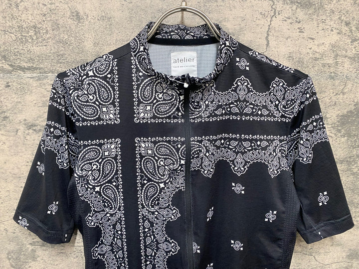 JZ693 カフェドシクリステ Cafe du Cycliste TIPHANY Man 半袖 サイクルジャージ 黒 白 XS
