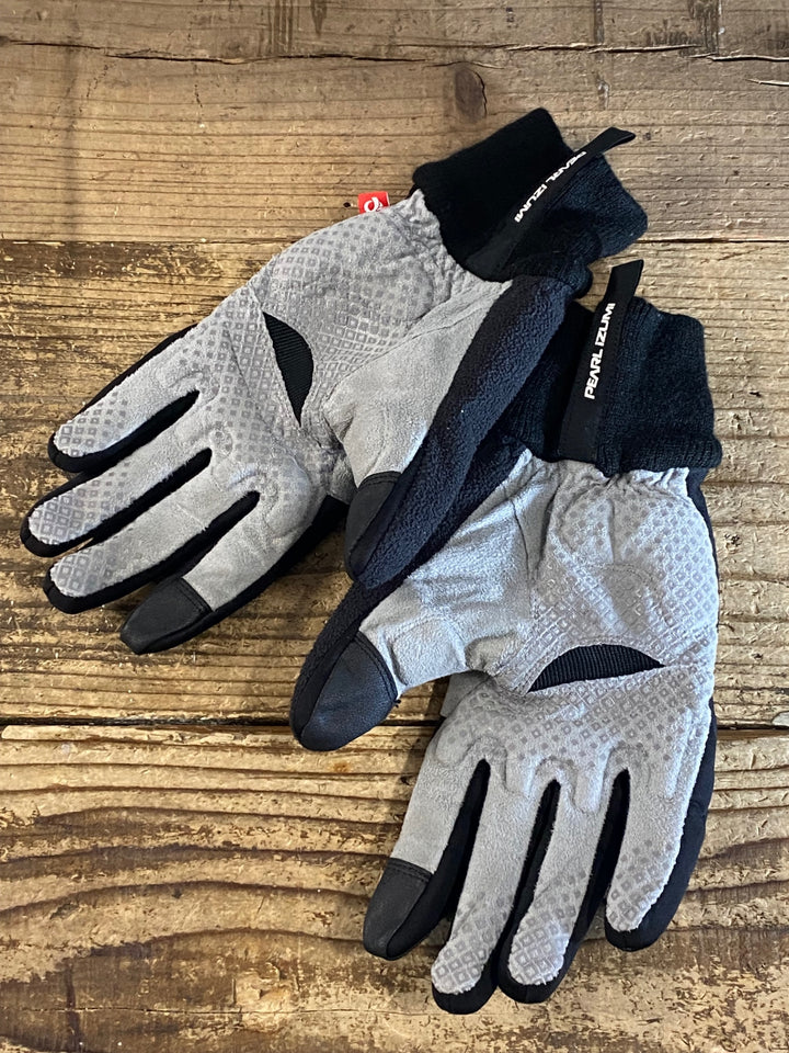 JQ909 パールイズミ PEARL iZUMi 長指 グローブ 黒 グレー 裏起毛 size M