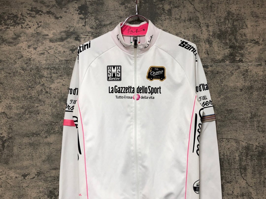 JR085 サンティーニ Santini 長袖サイクルジャージ 白 XL 裏起毛 Paul Smith