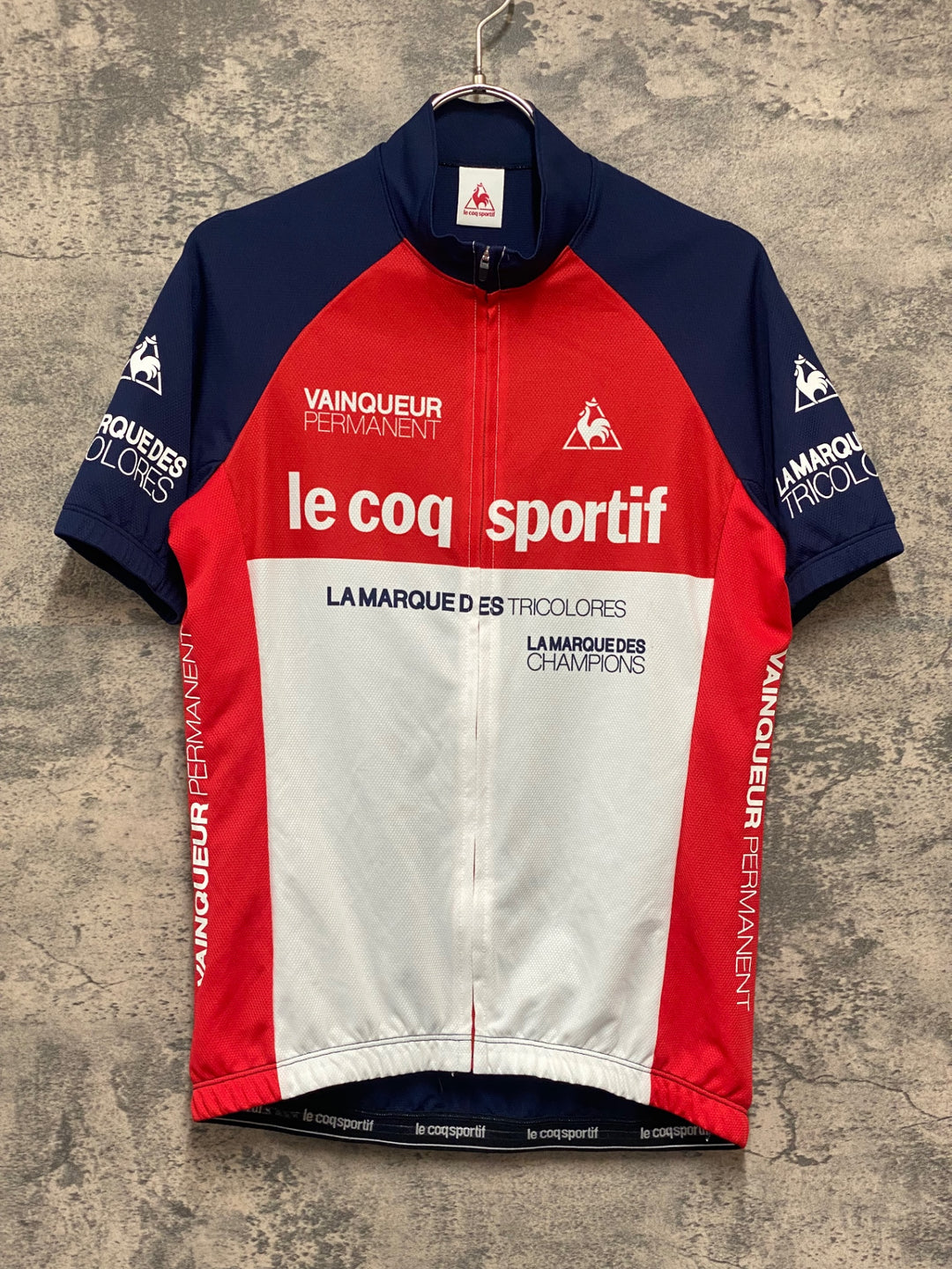 KC230 ルコックスポルティーフ le coq sportif 半袖 サイクルジャージ 赤白青 M