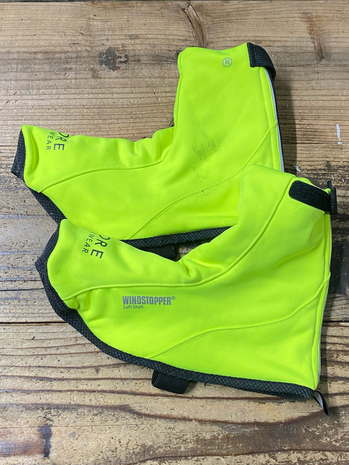 KH646 ゴアバイクウェア GORE BIKE WEAR シューズカバー 黄 L 裏起毛 WINDSTOPPER Soft Shell