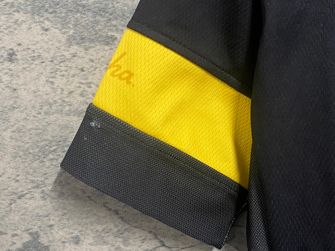 JN882 ラファ Rapha TEAM SHORT SLEEVE JERSEY TEAM SKY 半袖 サイクルジャージ 黒 黄 S ※擦れ