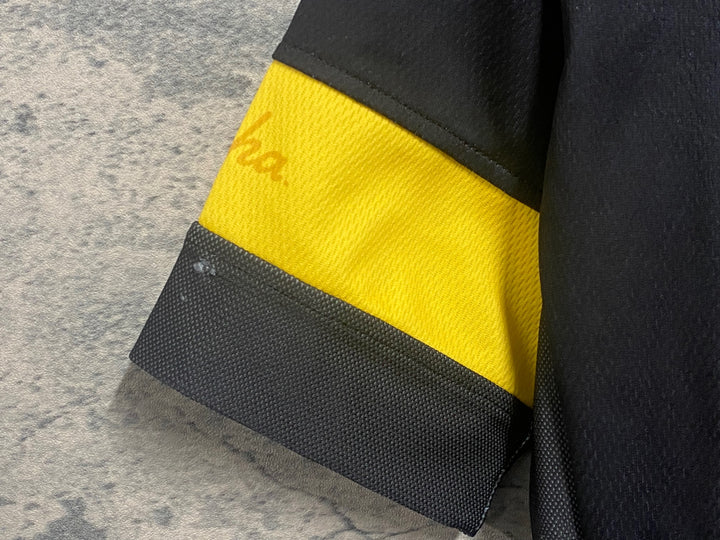 JN882 ラファ Rapha TEAM SHORT SLEEVE JERSEY TEAM SKY 半袖 サイクルジャージ 黒 黄 S ※擦れ