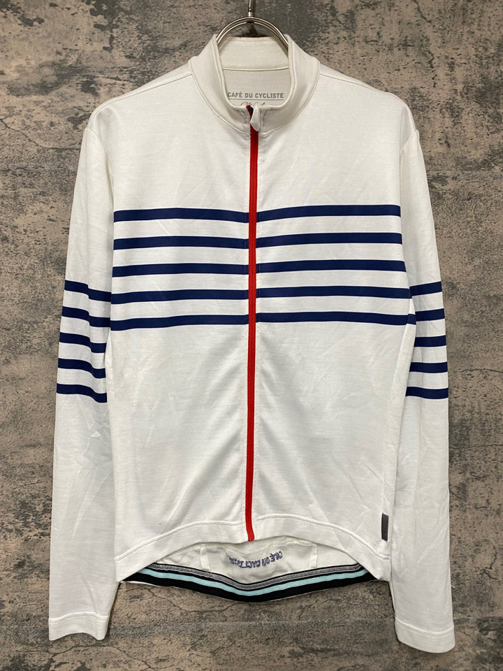 JY705 カフェドシクリステ Cafe du Cycliste Claudette 長袖 サイクルジャージ 白 S ※毛玉,