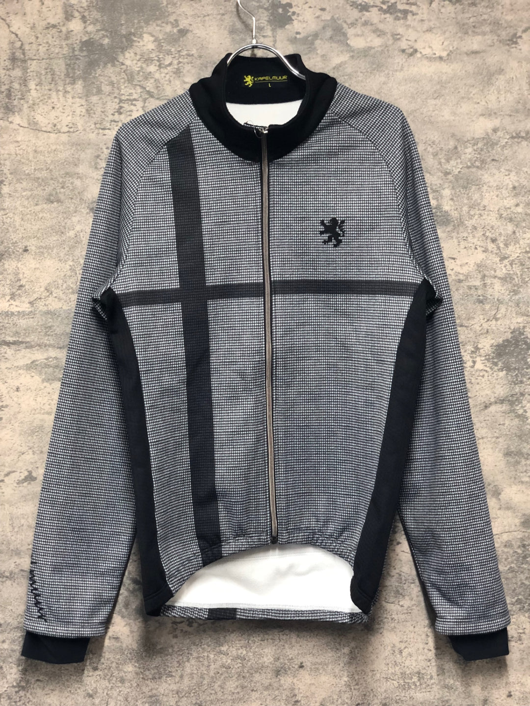 KI955 カペルミュール kapelmuur 長袖 サイクルジャージ 黒白 L 裏起毛