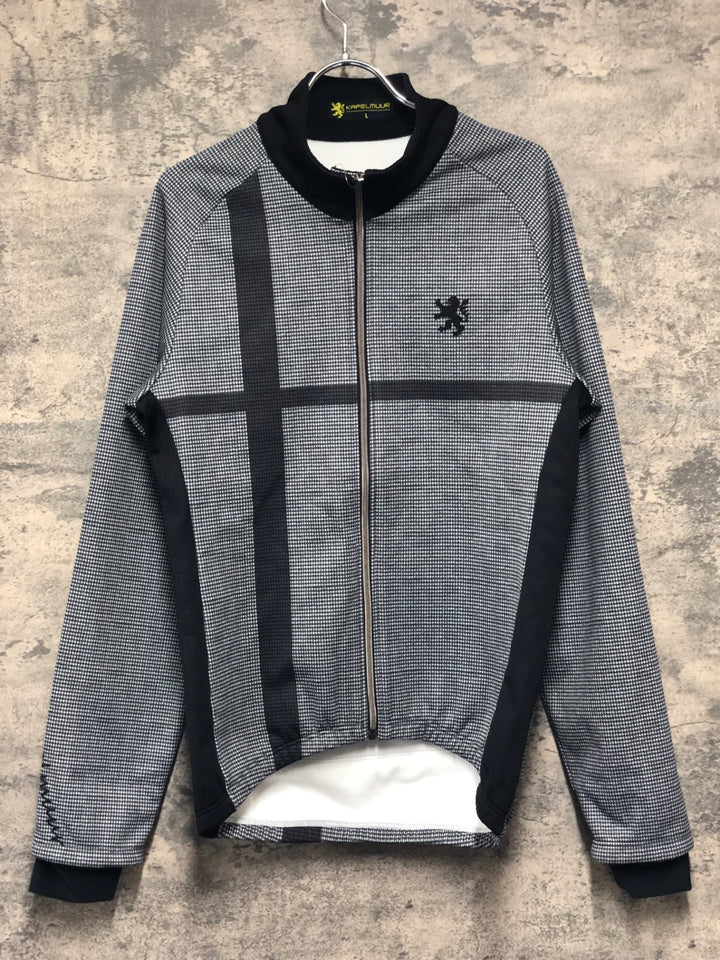 KI955 カペルミュール kapelmuur 長袖 サイクルジャージ 黒白 L 裏起毛