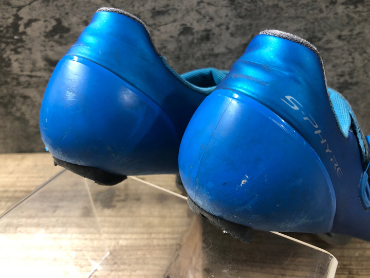 KA354 シマノ SHIMANO RC9 SH-RC901 ビンディングシューズ 青 3穴 EU41.5 ※削れ